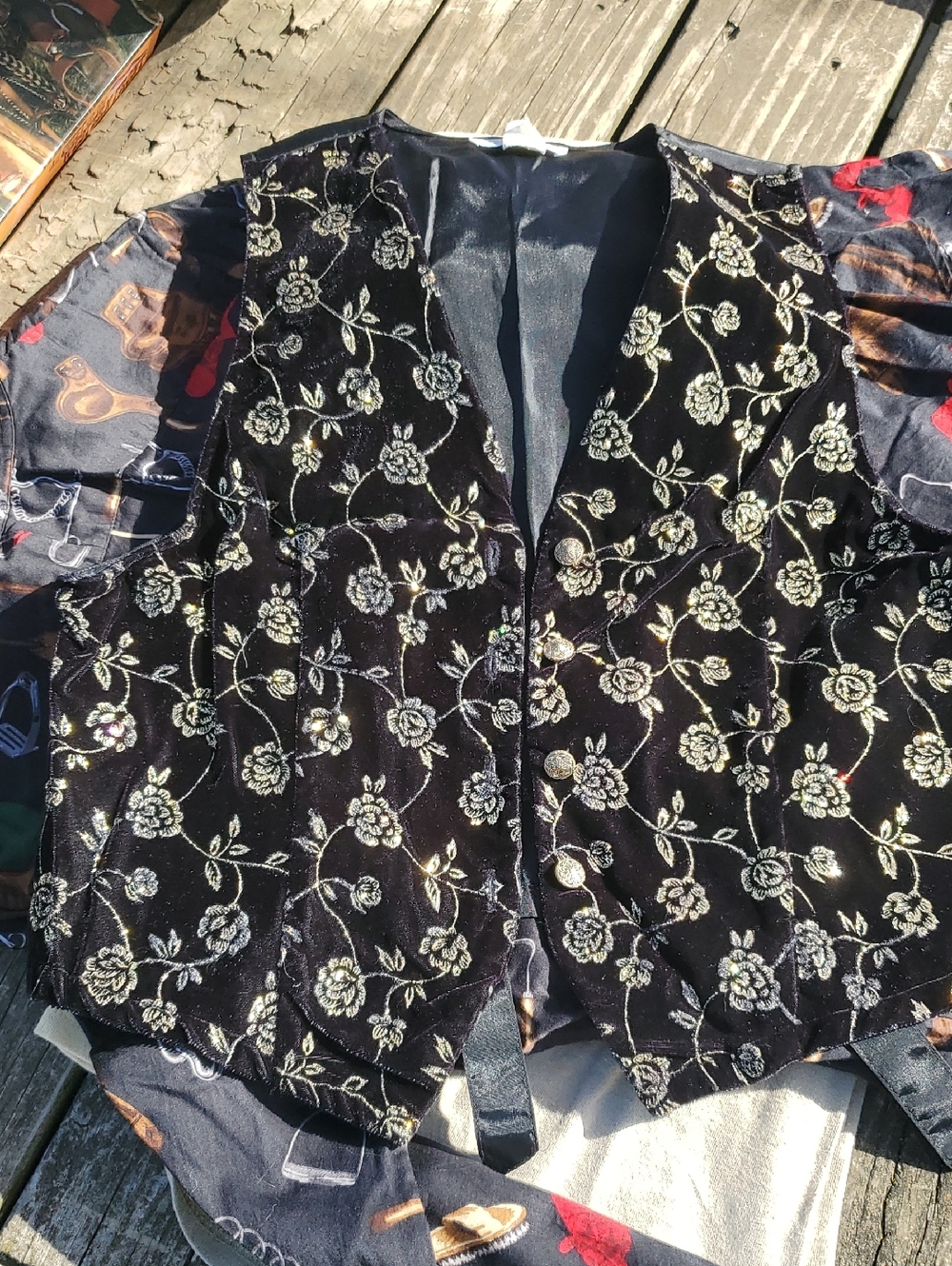 Black Vest With Gold Details